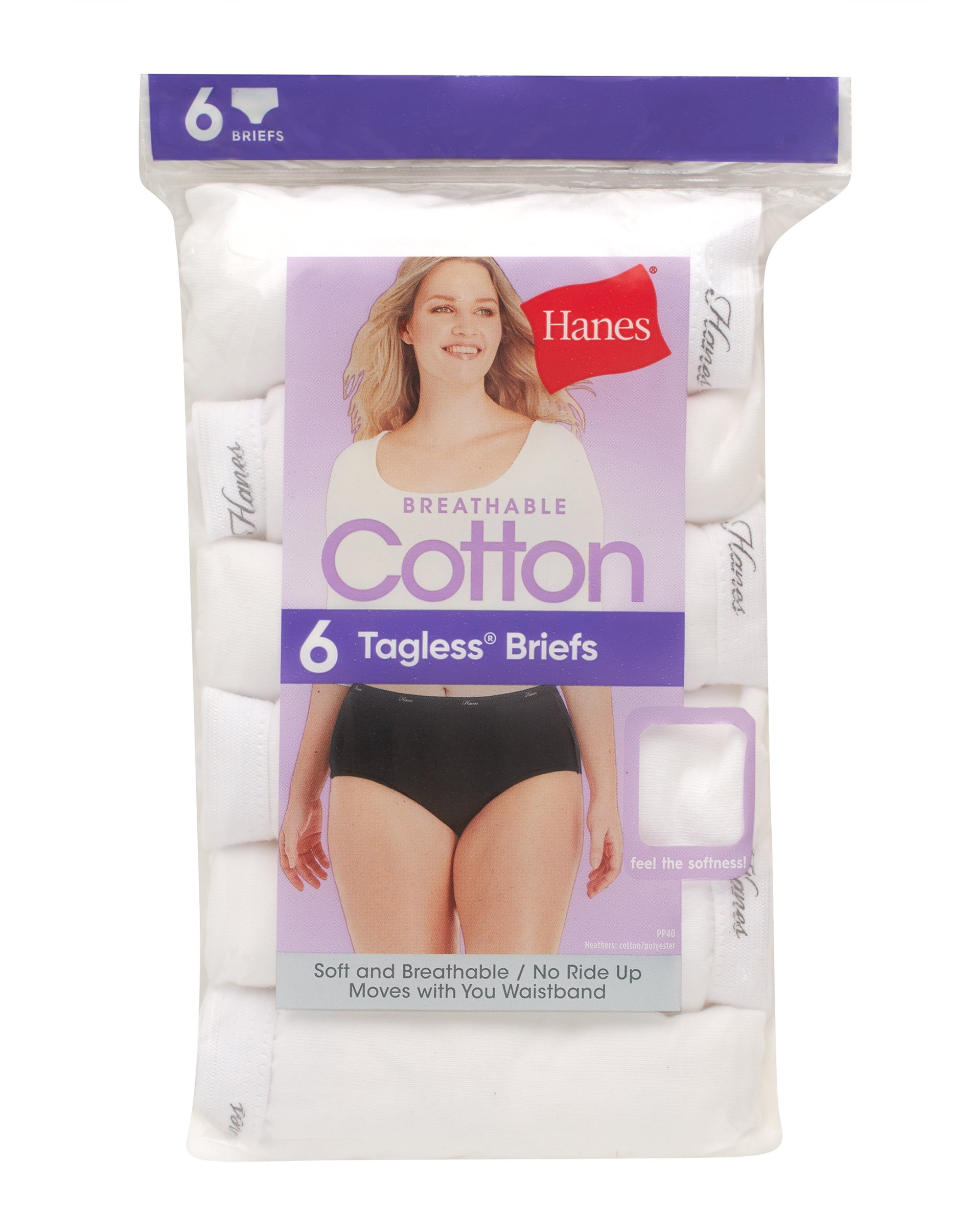 Hanes Women's Cool Comfort Cotton Brief Underwear, 6-Pack