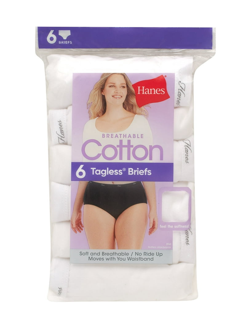 Hanes Women's Breathable Cotton Brief Underwear, White or Assorted