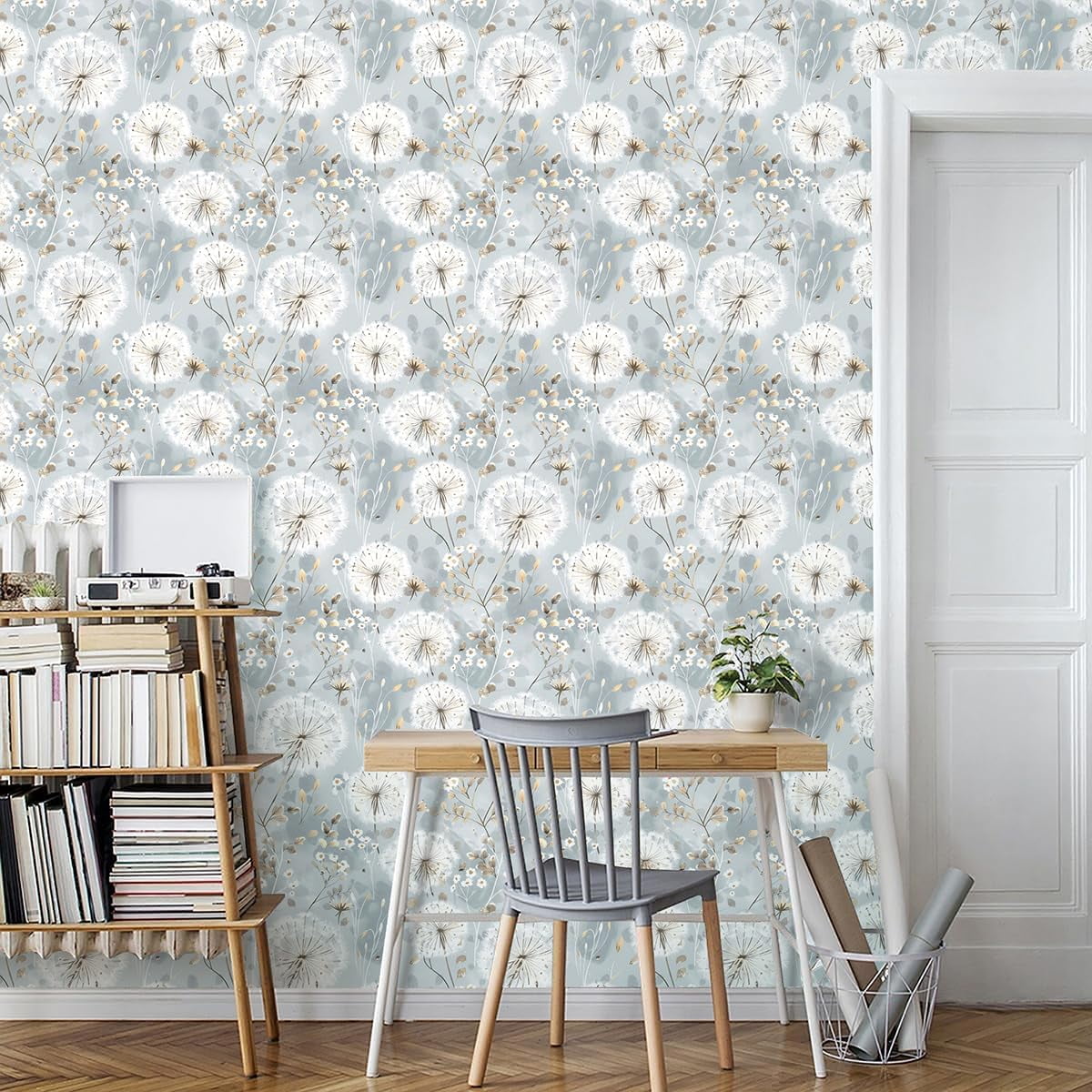 Floral Wallpaper Peel and Stick Dandelion Wallpaper Floral Contact Paper 17.7"x118.1" Vintage Flower Contact Paper Boho Self Adhesive Removable for Bedroom Cabinets Decorative Wall Vinyl