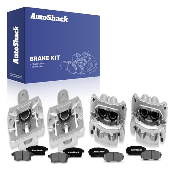 AutoShack Front & Rear Brake Calipers   Ceramic Brake Pads Replacement for 2007-2010 Ford Edge 2007-2010 Lincoln MKX 12-PC Kit
