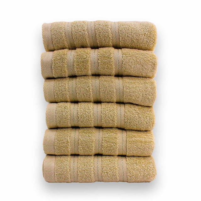 Toalla Baño Completo Beige Hokins 6 piezas 100% Algodón 102x178