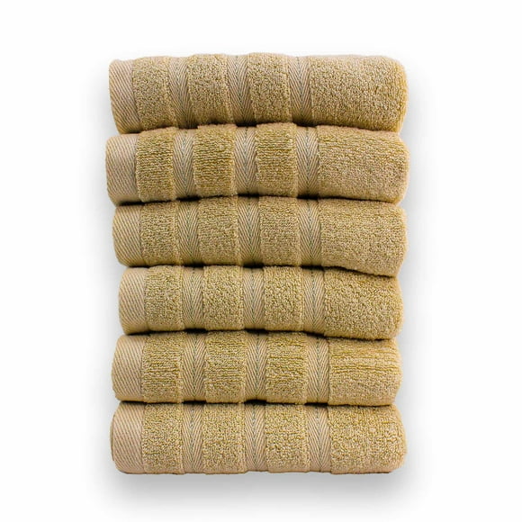 Toalla Baño Completo Beige Hokins 6 piezas 100% Algodón 102x178