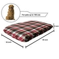 thumbnail image 2 of Checkered Pet Bed, Pattern with Squares Mosaic Diagonal Vertical Stripes Graphic Print, Resistant Pad for Dogs and Cats Cushion with Removable Cover, 24" x 39", Dark Coral White Brown, by Ambesonne, 2 of 4