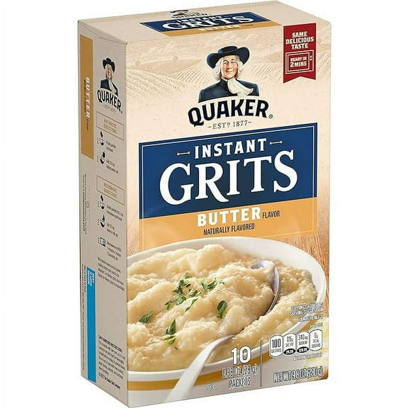 Pack of 1 Quaker Instant Grits, Butter, 0.98oz Packets, (10 Pack)
