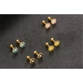 thumbnail image 5 of 18G Cute Daisy Flower Stud Cartilage Earrings for Women Girls 14K Gold Plated Stainless Steel Enameled Dainty Screw Back Studs Sleeper Tragus Post Hypoallergenic Piercing Body Jewelry, 5 of 10