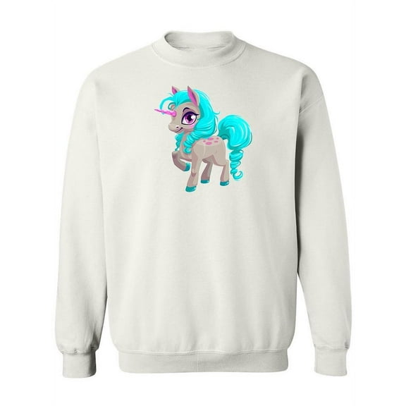 Cute Unicorn Pony Sweatshirt Women -Image by Shutterstock, Female 3X-Large