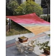 thumbnail image 3 of Sun Shade Sail 12x16Ft Red Gradient Seaside Ocean Wave Ombre Uv Block Sunshade Canopy Outdoor Shade Cover Rectangle Shade Cloth For Patio Garden Yard Deck Pergola, 3 of 6