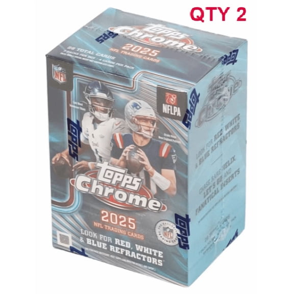 2025 NFL Topps Chrome Football Blaster Box (QTY 2)