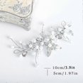thumbnail image 4 of Silver Wedding Crystal Hair Vine Flower Leaf Headpiece Wedding Hair Accessories for Bride (Silver), 4 of 4