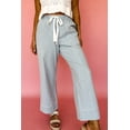 thumbnail image 3 of Sky Blue Stripe Mid Rise Drawstring Waist Jeans for Women | [ZhiHiMeRi] | 10, 3 of 5