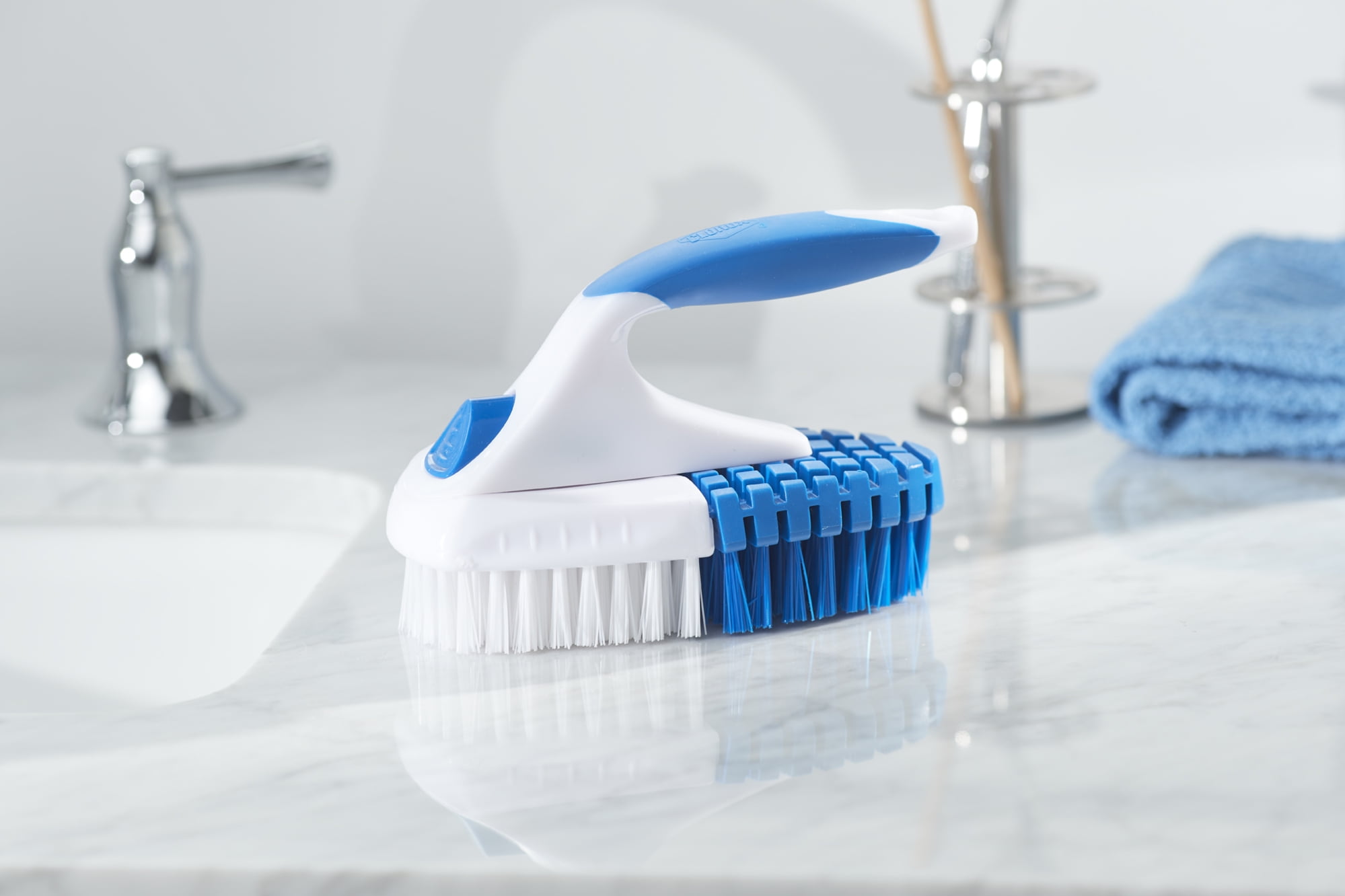 Clorox Multipurpose Flex Scrub Handheld Cleaning Brush with Removable  Handle, Blue/White