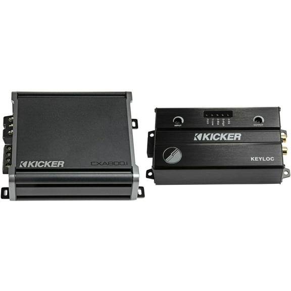 KICKER CX800.1 Mono Amplifier & 47KEYLOC Smart Line Output Converter Bundle