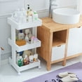 thumbnail image 4 of HANAMYA 4-Shelf Plastic Rolling Storage Cart with Plastic Basket in White, 4 of 5