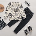 thumbnail image 3 of 2T Baby Boys Clothes Baby Boy 2PCS Outfits 2-3T Boys Letter Print Long Sleeve Hooded Top Jeans Pants Set, 3 of 7