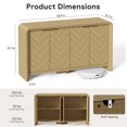 thumbnail image 5 of PAPROOS 55" Modern Sideboard Cabinet, 4-Door Storage Cabinet with 2 Adjustable Shelves, Herringbone Wood Design for Living Room, Dining Room, 5 of 10
