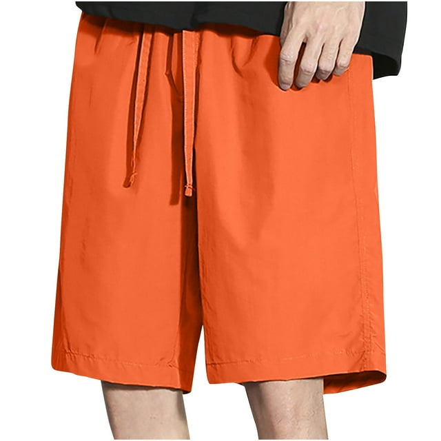 pstuiky Abreviatura para hombres, Pantalones casuales lisos para hombre, pantalones cortos deportivos de gimnasio con cintura con cordón y bolsillo Pantalones cortos de entrenamiento