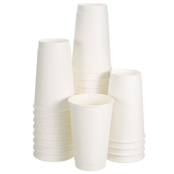 Tazas de papel blancas para café, paquete de 50, 16 oz x 90mm, tazas desechables de doble capa para agua, leche y jugo