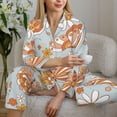 thumbnail image 6 of Uemuo Retro Floral Butterfly Pattern Womens Pajama Sets,PJ Set for Women,Pajamas for Women Logo,Long Sleeve Pajama Set for Women,Soft Long Sleeve Top With Pants-Small, 6 of 9