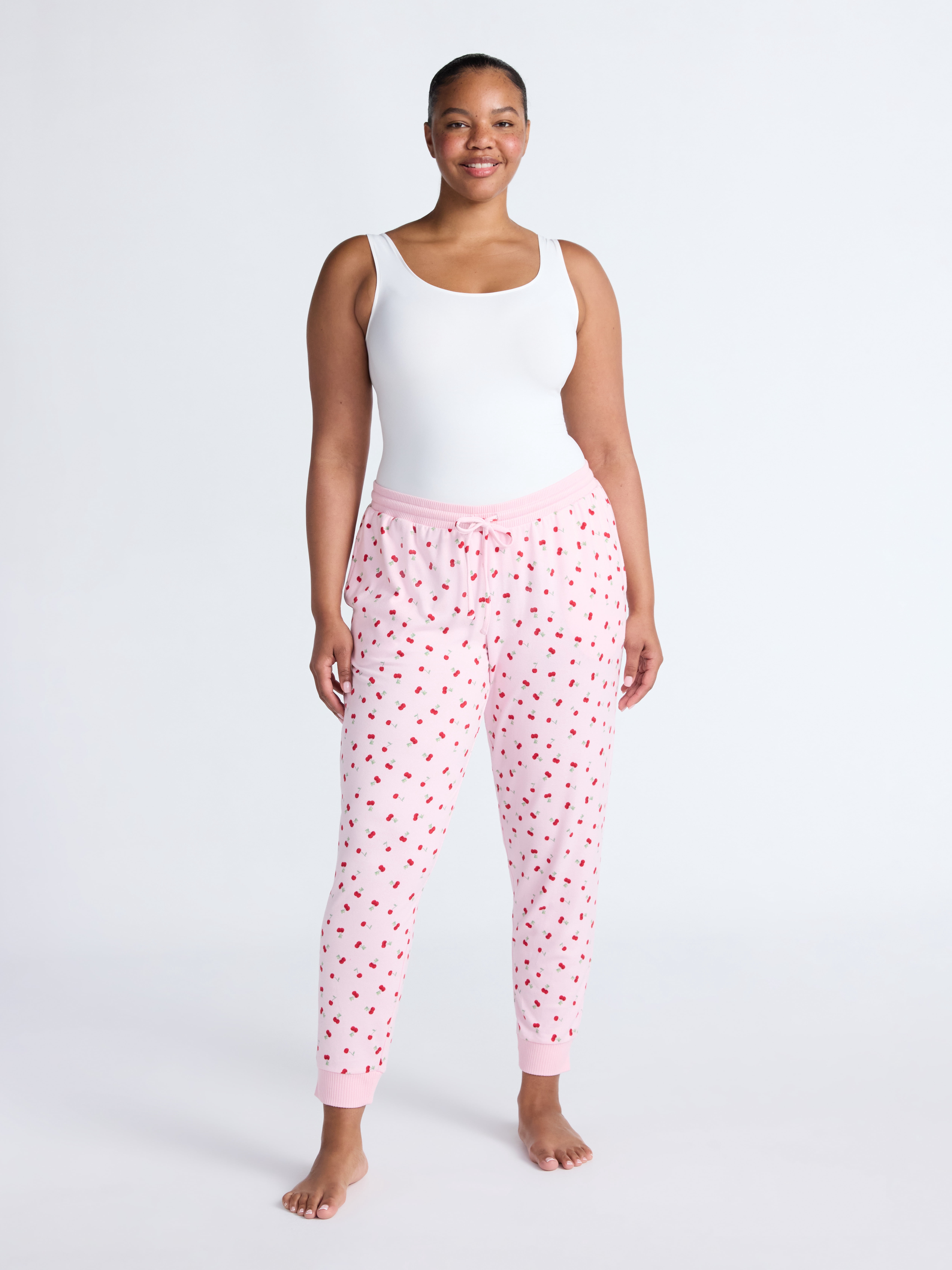 Joyspun Women's Cozy Lounge Collection Hacci Knit Sleep Joggers, 29'' Inseam, Sizes XS-3X