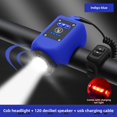 thumbnail image 1 of Kid-Friendly Bicycle Safety Set: Indigo Blue USB Rechargeable Front Light with Bell & Rear Light – Waterproof, Durable Cycling Gear for Night Riding, Mountain Biking & Rainy Weather, 1 of 6