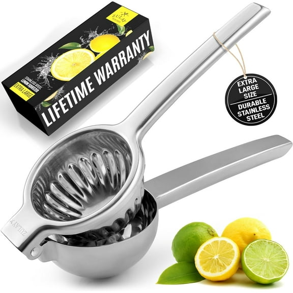 Zulay Kitchen Extra Large Lemon Squeezer Stainless Steel Juicer Hand Press Citrus Squeezer & Juicer