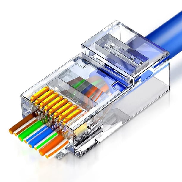 Conector de paso RJ45 Cat6, paquete de 50 unidades ZoeRax