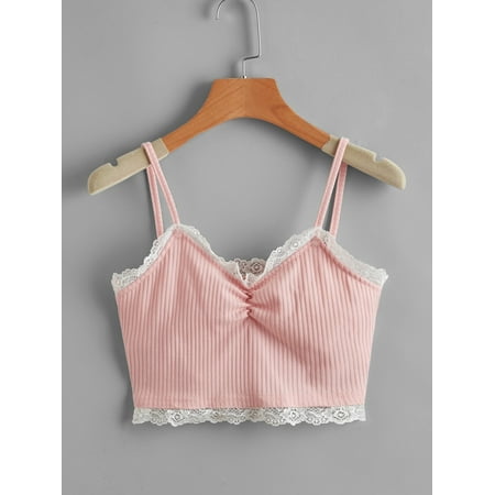 

2021 European And American Women s Clothing Personality Fashion Lace Stitching Stretch Camisole