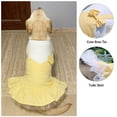 thumbnail image 4 of Dog Princess Dress For Large Dogs Girl Cotton Dog Clothes Cute Puppy Plaid Dress With Lace Medium Dogs Birthday Outfit Fashion Sweet Pet Dresses For Party Holiday(Yellow,4XL), 4 of 6