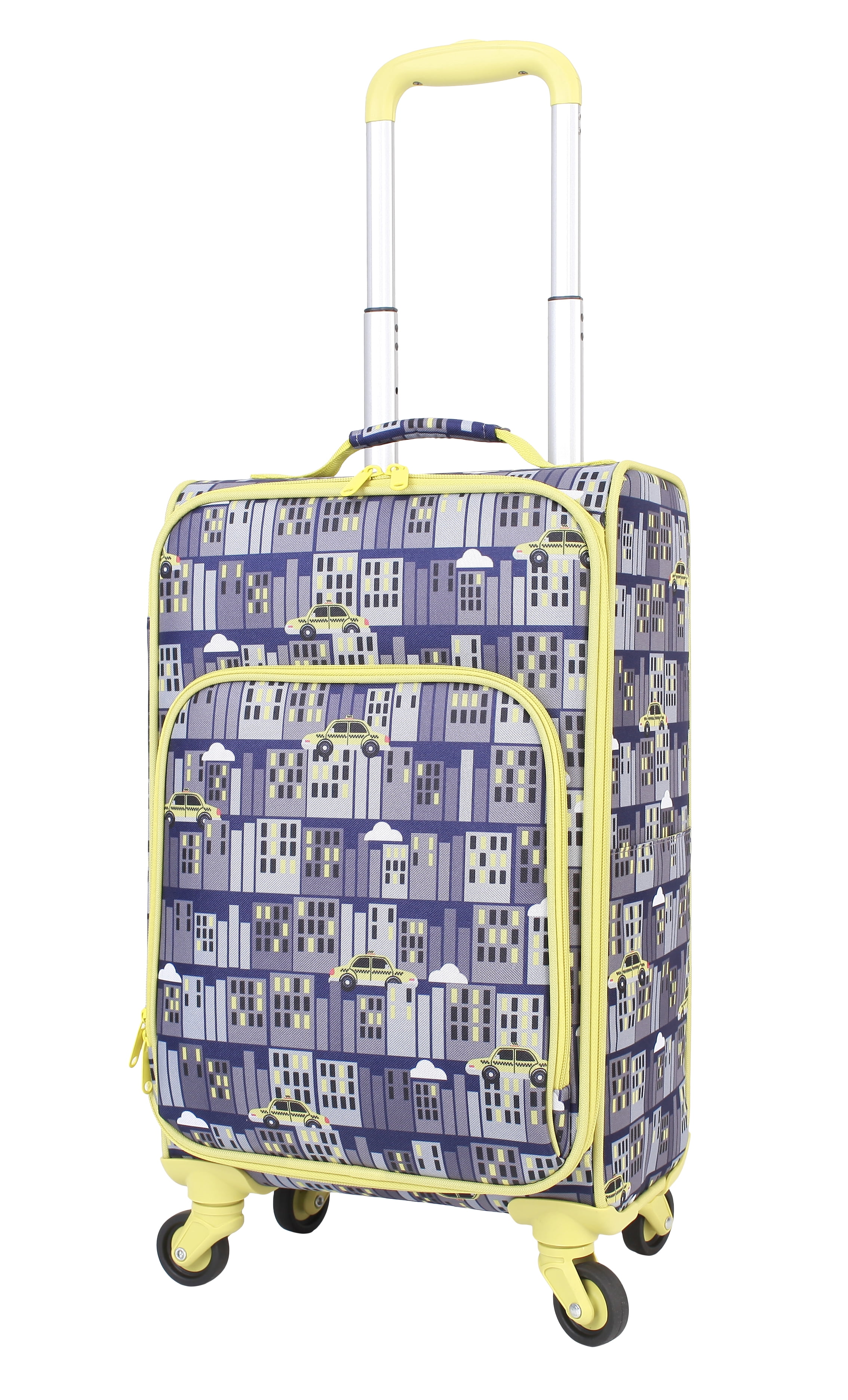CRCKT Kids Boy 21" Softside Carry-on Luggage With 360 Spinner Wheels, Midnight City, Yellow and Black Taxi