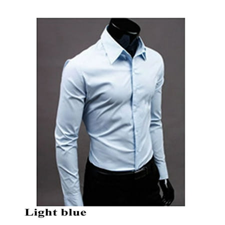 

Fashion Mens Luxury Stylish Casual Dress Slim Fit T-Shirts Casual Long Sleeve