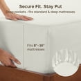 thumbnail image 5 of California Design Den King Size Fitted Sheet Only, Soft 400 Thread Count 100% Cotton Sateen, Deep Pocket, All-Around Elastic, Sidedicators - Ivory (Pale Tone), 5 of 10