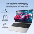 thumbnail image 3 of 15.6" IPS FHD Silver Laptop, Windows 11 Pro, Office 2024, 16GB RAM 512GB SSD, Intel Core i3-6100U, Backlit Keyboard, Fingerprint Reader, USB3.0 WiFi5, Student & Business Laptop Computer, 3 of 7