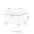 thumbnail image 4 of Homebeez Faux Leather Square Storage Ottoman with Wood Legs for Living Room Coffee Table, Brown, 4 of 5