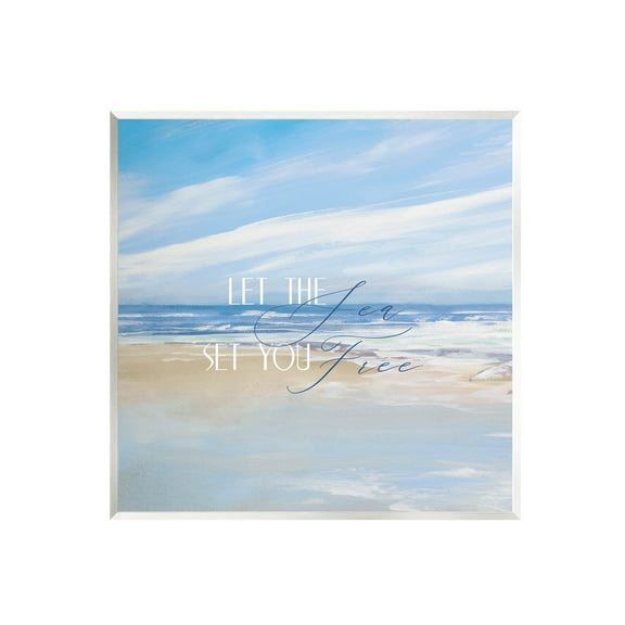 Stupell Industries Let The Sea Set You Free Phrase Graphic Art Unframed Art Print Wall Art, Design by Dan Meneely