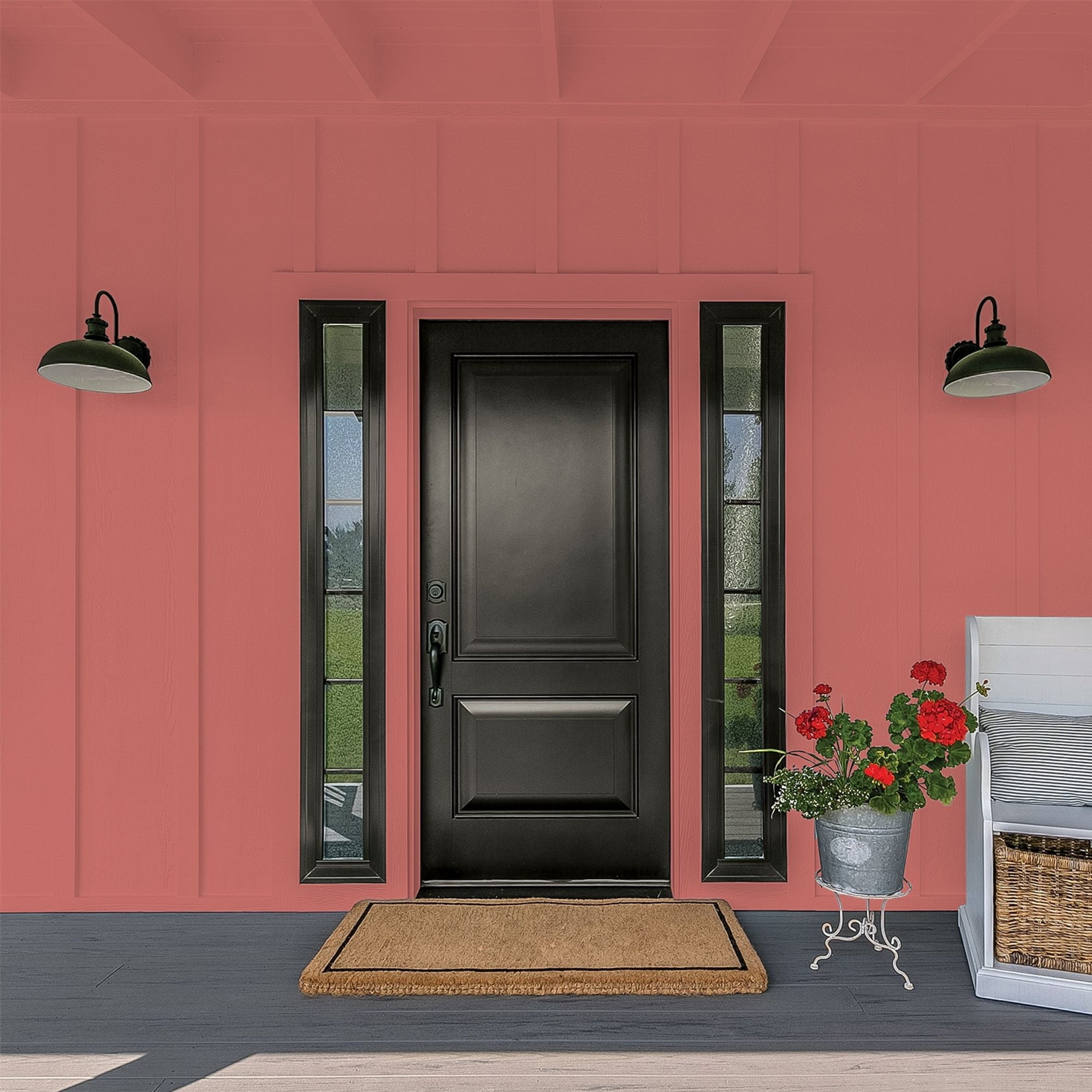 Glidden Fundamentals Sienna Red Flat Exterior Paint and Primer, 1 Gallon
