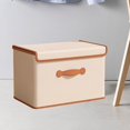 thumbnail image 1 of Contenedor de almacenamiento de ropa, caja de almacenamiento plegable de gran capacidad con asa, organizador de armario, contenedor para sala de M, 1 of 8