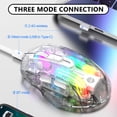 thumbnail image 4 of Rbaofujie Wired Connection Wireless Connection Bluetooth Connection The Third Mock Examination Full Transparent RGB Cool Light Effect 5-gear DPI Adjustment Game Mouse, 4 of 6
