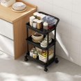 thumbnail image 1 of Feltree 3-Tier Mobile Storage Cart with Adjustable Shelves for Kitchen Bathroom Organization Rolling Snack Rack, 1 of 8
