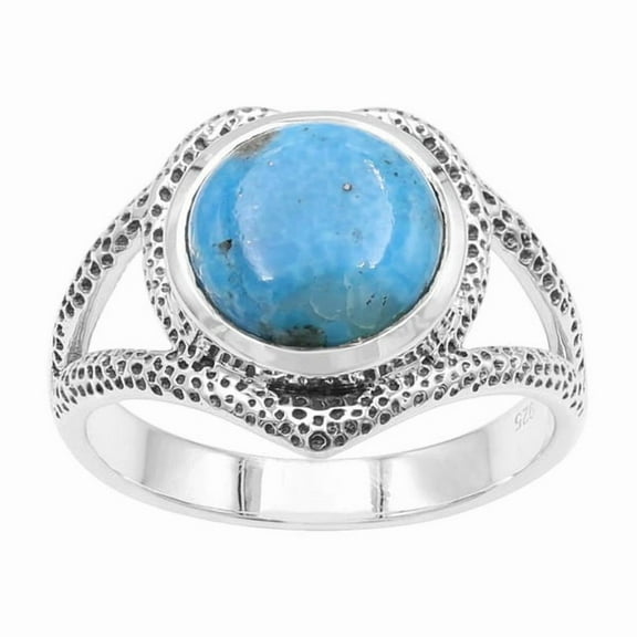 Earth Gems Jewelry Arizona Turquoise Ring 925 Sterling Silver Ring Heart Shape Jewelry for Her