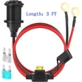 thumbnail image 6 of mistyhony 12V/24V Fixed Thread Cigarette Lighter Socket Extension Cable with Perforated Terminal Direct Battery Type car Adapter 2.5mm² 20A Heavy Duty Cable 10FT（Free Two Blade fuses）, 6 of 6