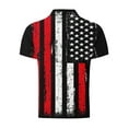 thumbnail image 4 of UVEASISHA Mens American Flag Golf Shirts Big and Tall Casual Button Collared T-Shirt 4th of July Short Sleeve Polos Independence Day Patriotic Tee Black S, 4 of 5