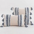 thumbnail image 2 of Geometric Embroidery Tufted Throw Pillow Covers 18x18 Inch Farmhouse Cotton Canvas Woven Tufted Tassel Cushion Covers Home Decor (Navy,18"x18"), 2 of 4