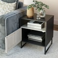 Nathan James Mina Accent Nightstand Table with Rattan Storage Door
