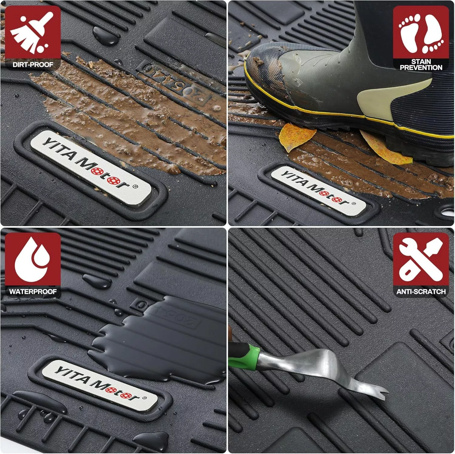 RVNI Floor Mats for 2022-2025 Ford Maverick Hybrid All-Weather TPE Front and Rear Row Floor Liners Fit Maverick Car Mats