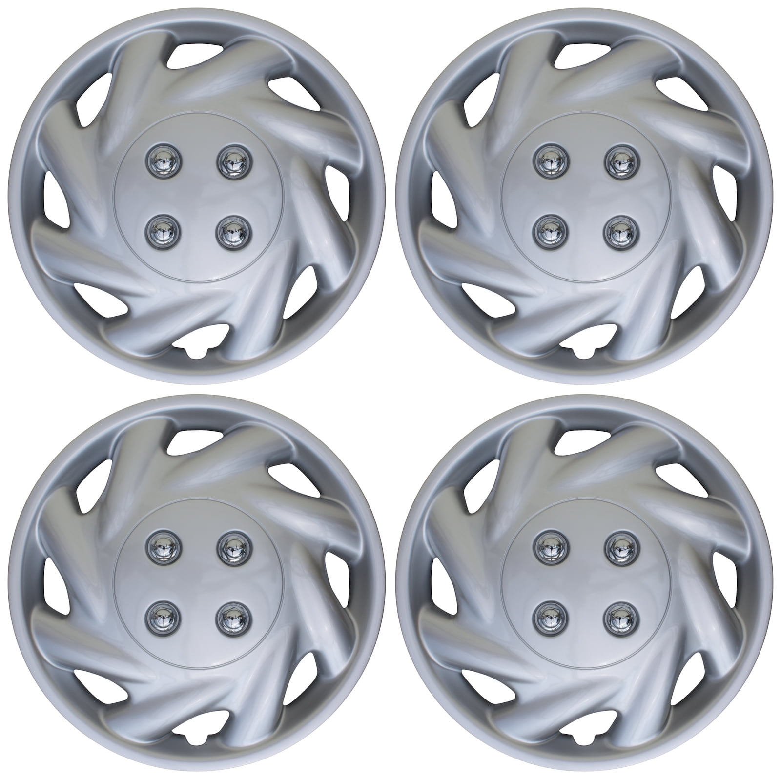 4 Piece Set 13" Inch Hub Cap Silver Rim Cover for OEM Steel Wheel