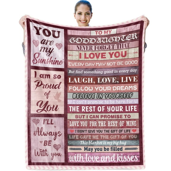 Goddaughter Gifts from Godmother Godfather, Goddaughter Gifts Blanket, Baptism Gifts for Girls Women, Birthday Christmas Gifts Ideas for Goddaughter, to My Goddaughter Gifts Throw Blanket(30"x40")