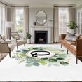 thumbnail image 2 of Letter Q Area Rugs 5x7 ft Alphabet Green Eucalyptus Leaves Plant Simple Washable Rug Non Slip Indoor Carpet Absorbent Floor Mat for Living Room Bedroom Dining Room, 2 of 9