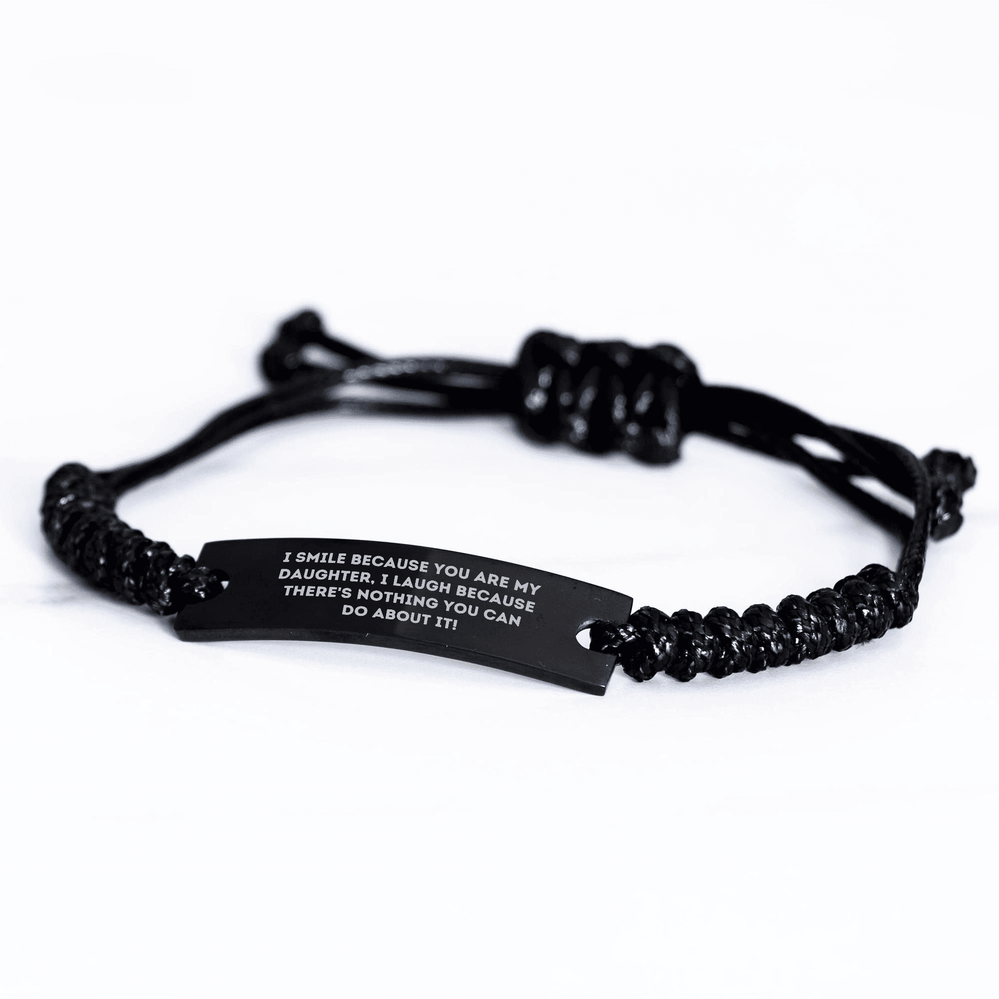 Funny Daughter Gifts, Rope Bracelets for Women, Gifts from Mom on Mother's Day - 'I Smile Because You Are My Daughter, I Laugh Because There's Nothing You Can Do About It!'