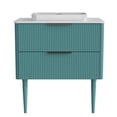 thumbnail image 7 of 30" Striped Bathroom Vanity in Aquamarine | Elegant Grille Design for Bathroom Aesthetics | E1 Grade Panels with Water Resistance | Double - Drawer Storage Solution, 7 of 7