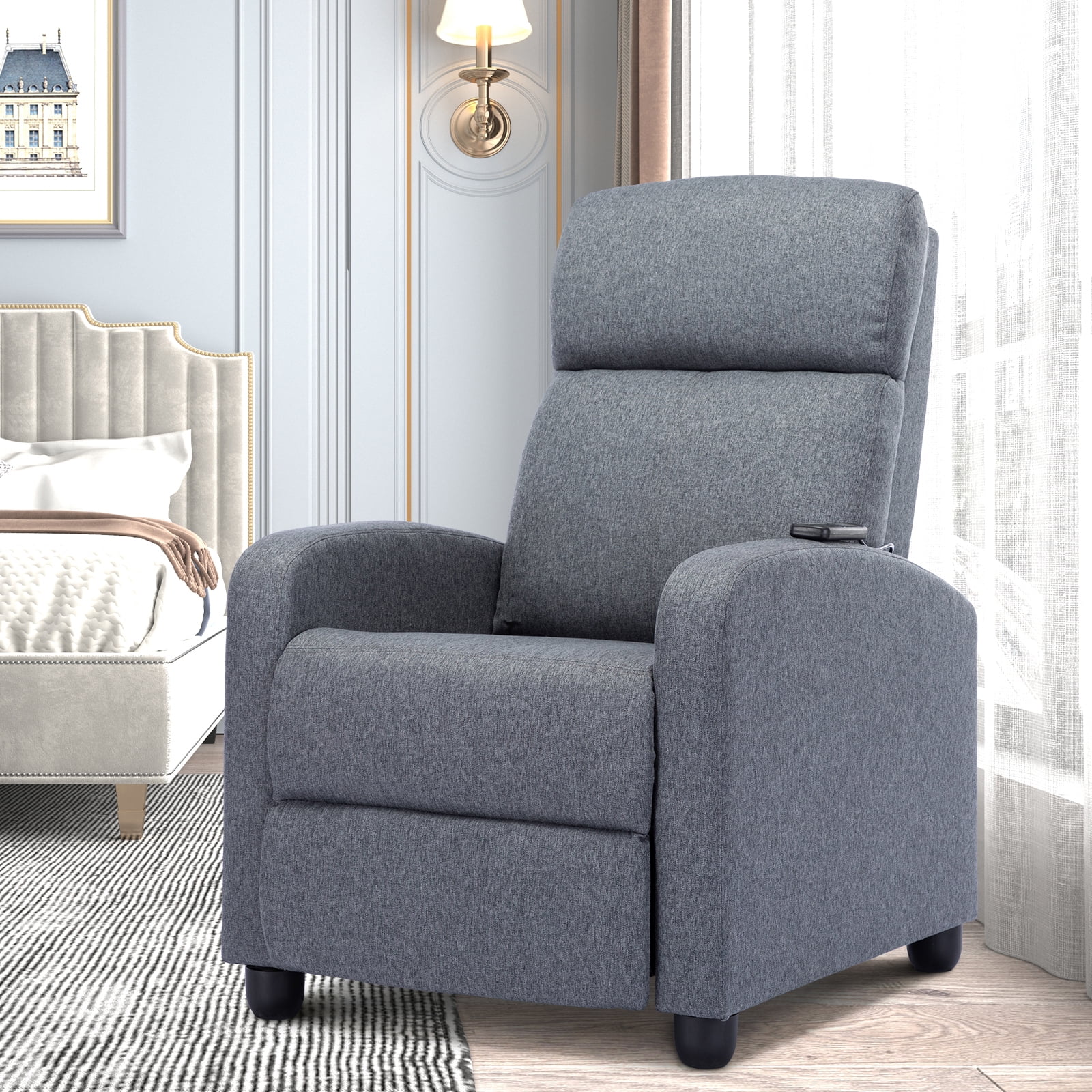 Bonzy Home Electric Recliner Chair with Massage Function, Grey, 2pcs